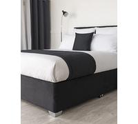 Belledorm - Vestiletto con profondità extra di 48 cm, per rendere ordinato l'aspetto del letto contenitore, lussuosa pelle scamosciata sintetica (colore: nero, 91 x 191cm)