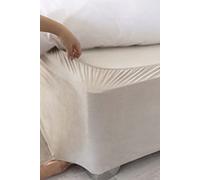 Belledorm - Vestiletto con profondità extra di 48 cm, per rendere ordinato l'aspetto del letto contenitore, lussuosa pelle scamosciata sintetica (Colore: lino, 152 x 198cm)