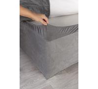 Belledorm - Vestiletto con profondità extra di 48 cm, per rendere ordinato l'aspetto del letto contenitore, lussuosa pelle scamosciata sintetica (Colore: carbone, 137 x 191cm)