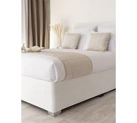Belledorm - Vestiletto con profondità extra di 48 cm, per rendere ordinato l'aspetto del letto contenitore, lussuosa pelle scamosciata sintetica (colore: panna, king)