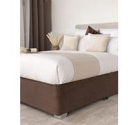 Belledorm - Vestiletto con profondità extra di 48 cm, per rendere ordinato l'aspetto del letto contenitore, lussuosa pelle scamosciata sintetica (colore: cioccolato, singolo)