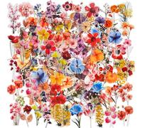 BelleFlair 100 pezzi adesivi floreali, adesivi impermeabili per scrapbooking, accessori per diario, set di adesivi decorativi per laptop, bottiglia d'acqua, planner, fai da te