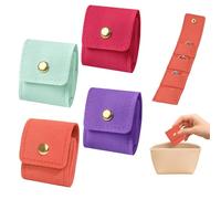 BelleFlair 4 pezzi borsette per gioielli piccole con chiusura a pressione, organizer mini da viaggio per gioielli, borsa pieghevole per anelli, custodia da viaggio per gioielli da donna