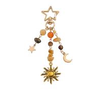 BelleFlair Portachiavi con ciondolo a forma di sole, luna, stella, per borse e telefono, per donne e ragazze, portachiavi bohémien hippie con perline di cristallo, accessori estetici Y2K