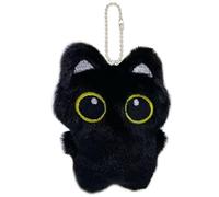 BelleFlair Portachiavi Gattino Nero in Peluche, Ciondolo Kawaii per Borse e Zaini, Accessorio in Peluche Come Regalo per Amanti dei Gatti e Amici