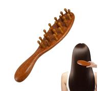 BelleFlair Spazzola Massaggiante per Cuoio Capelluto in Legno per Dreads, Spazzola Massaggio Capelli Spazzola Massaggiante Cuoio Capelluto Gua Sha, Elegante in Legno, Presa Comoda