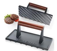 Bellemain Pressa rettangolare per bacon, resistente pressa per griglia in ghisa per pancetta, bistecca e panini perfettamente scottati | Distribuzione del peso equalizzata