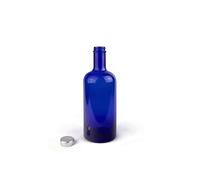 BELLEROFONTE Bottiglia modello GIN in Vetro Blu solarizzata per Acqua 750 ml con tappo