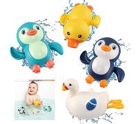 BelleStyle Giocattoli da Bagnetto, Giocattolo da Bagno Giochi Doccia per Vasca da Bagno Piscina, Acqua Giocattoli Nuoto Regalo per Bambini Bambino 1 2 3 4 Anni - 2 Pinguini, 1 Cigno, 1 Anatra