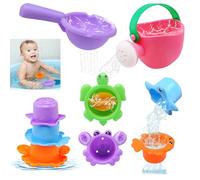 BelleStyle Giocattoli da Bagno, Giochi Bagnetto per Bambini 1 2 3 4 Anni, Senza Muffa Annaffiatoio Giocattoli D'acqua Galleggianti per Vasca, Doccia, Piscina, Spiaggia per Ragazzi e Ragazze - 6 Pezzi