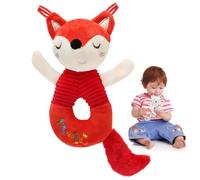 BelleStyle Giochi Sonaglio Neonato 0 3 6 9 Mesi, Giocattolo Sensoriale Neonato, Gioco Motorio per Bambini da Afferrare, Giocattoli Morbidi Peluche a Sonagli Regalo per Neonati - Volpe Bifacciale
