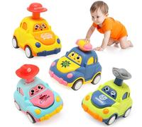 BelleStyle Macchinine Giochi per Bambini 1-3 Anni, 4 Pezzi Set Mini Veicoli Giocattolo per Bambino, Auto da Corsa Educativi Precoci Regalo Giocattoli per 1 2 3 4 Anni Maschio Femmina