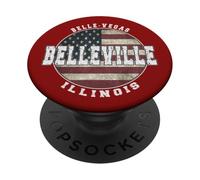 Belleville, Illinois, vendemmia, bandiera americana PopSockets PopGrip Adesivo