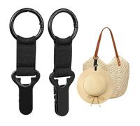 BelleVive 2er-Pack ganci per cappello per borse da viaggio, portacappelli, accessorio essenziale per vacanze, spiaggia e crociere, per borse da viaggio, zaini, bagagli, nero