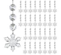 BelleVive 30 Pezzi Decorazioni per Albero di Natale - Pendenti Fiocchi di Neve in Cristallo Acrilico - Stelle Decorazioni Natalizie Inverno