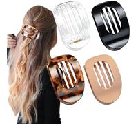 BelleVive 4 fermagli per capelli piatti francesi Concord, fermagli per capelli curvi, rotondi, piatti, per donne e ragazze, con forte aderenza per capelli spessi e sottili, multicolore, 1 stück (4er