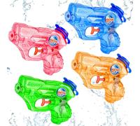 BelleVive 4er-Pack Mini pistole d'acqua per bambini - piccole pistole d'acqua, Super Water Soaker, pistole a spruzzo, blaster, giocattolo d'acqua per esterni, festa estiva in piscina e sulla