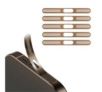 BelleVive 5-Pack Adesivi a Rete Antipolvere per iPhone 16 Pro/16 PRO Max, Protezione Integrata per Altoparlanti e Porta di Ricarica, Anti-Polvere, Rete Altoparlante Auricolare, Titanio