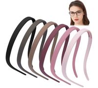 BelleVive 6 pezzi fascia per portatori di occhiali, nessuna pressione, nessun mal di testa, fascia quadrata, fascia per occhiali da sole per donne, fasce comode, fasce antiscivolo