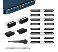 BelleVive 8 Pezzi Adesivi a Rete Anti-Polvere per iPhone 16/15/Pro/Pro Max, Tappo Antipolvere USB-C, Protezione Anti-Polvere, Rete per Altoparlante, pulitore Porta di Ricarica per Tutti i