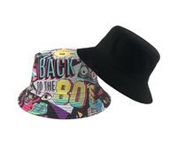BelleVive Bucket Hat Retro Anni '80 '90 Stile Elegante Cappello da Pescatore Unisex Cappello da Sole Reversibile Cappello da Sole Doppia Faccia Cappellino da Sole Pieghevole Accessori Anni '90 '80