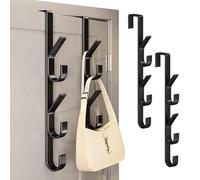 BelleVive Confezione da 2 ganci per porta, ganci per porta, ganci per porta in metallo, appendiabiti multifunzionale, design verticale, per appendere cappotti, vestiti e borse in camera da letto