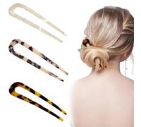 BelleVive Confezione da 3 forchette per capelli francesi a forma di U, bacchette per capelli retrò cinesi, forcine per capelli fatti a mano, per donne e ragazze