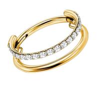 BelleVive G23 - Orecchini a forma di cartilagine in titanio, impilati con clicker 16 G CZ, doppio e triplo, per setto conch, trago, helix, orecchini da naso, per donne, oro, 12 mm