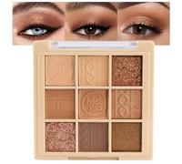 BelleVive Palette di ombretti nude-marrone opachi e luminosi, Make-up, ombretti a lunga durata e resistenti all'acqua, 9 tonalità miscelabili con finiture opache, lisce e brillanti, 03#