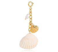 BelleVive portachiavi da spiaggia a forma di conchiglia, charm per bikini, gioielli da spiaggia con stella marina, amanti della spiaggia, charms oceanici, accessori, portachiavi per chiavi auto,