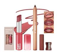 BelleVive Set di Matita Labbra e Rossetto a 2 pezzi, trousse labbra altamente pigmentata per donne, rossetto opaco a lunga durata, colore 1