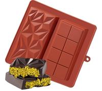 BelleVive Stampo per barrette al cioccolato Deep Dubai, barretta al pistacchio, stampo in silicone spesso per barrette riempite, grande forma di barretta di cioccolato da riempire, barrette di