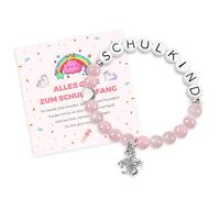 BelleVive Unicorno Braccialetto, Inizio scuola per ragazzi e ragazze, Regalo scolaro, regalo inizio scuola, Braccialetto per ragazze, Braccialetto unicorno scolaro con carta (Rosa)