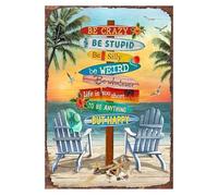 BelleVive Vintage Poster, Stampa su Tela Spiaggia Estiva Tavola da Surf, Divertente Decorazione da Giardino, Regalo Surf, Cartello per Poster d'Arte Divertente da Parete, per la Decorazione della