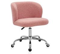 BELLEZE Sedia da scrivania moderna imbottita in bouclé, con ruote girevoli e altezza regolabile, decorazione per ufficio o toeletta da toeletta, elegante e comoda, Aston (rosa)