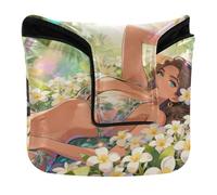 Bellezza Anime Ragazza Sdraiata Golf Putter Covers Magnetico Snap Golf Regali per Mallet Square PU Pelle