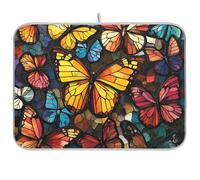 Bellezza Farfalla Stile Circo Pastiglie Cucina per Contatore Scolapiatti Vassoio Stuoia di essiccazione Cucina mat Grande 18 x 24