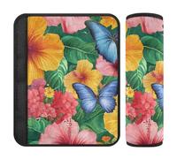 Bellezza Fiori Primavera Hawaii 2 Pack Spalla Pad per Strap Più Comfort Guida per Auto funda para cinturón de carro