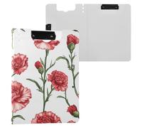 Bellezza Garofano Bianco Appunti Pieghevole Orizzontale e Verticale Doppia Clip Board con Copertura Appunti Padfolio Doctors Supplies