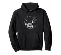 Bellezza Incantevole: Incantevole Cappello da Strega Luna Stelle Felpa con Cappuccio, Unisex per Adulti, Nero, XXL