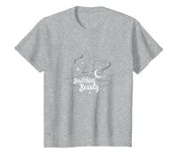 Bellezza Incantevole: Incantevole Cappello da Strega Luna Stelle Maglietta, Bambini, Grigio Melange, 3 Anni