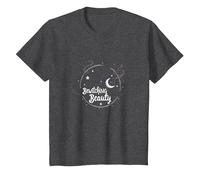 Bellezza Incantevole: Incantevole Cappello da Strega Luna Stelle Maglietta, Bambini, Grigio Scuro, 4 Anni