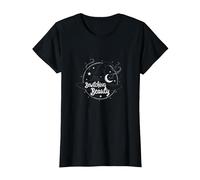 Bellezza Incantevole: Incantevole Cappello da Strega Luna Stelle Maglietta, Donna, Nero, XL