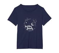 Bellezza Incantevole: Incantevole Cappello da Strega Luna Stelle Maglietta, Donna Plus-Size, Navy, 6X