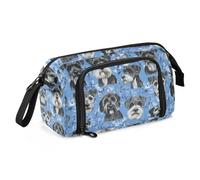 Bellezza Miniature Schnauzer Cani Blu matita poueses Grande Capacità Custodie Con Matita con Cerniera per Ragazze Asilo estuches para el colegio