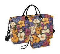 Bellezza Primavera Fiore Colorato Grande Borsa Weekender Duffel Bag Gym Bag con Cinghia Regolabile per Viaggi di Lavoro Grande Capacità bolsas de para Mujer