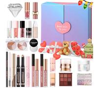 Bellezza, set regalo per vacanze, 26 pezzi, set completo per principianti con ombretto, correttore, labbra, rossetto, eyeliner, regalo per donne e ragazze