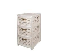 BELLI E FORTI Cassettiera Multiuso in Plastica Uniko 3 Cassetti Bianco 36,5 × 28,5 × 51,5 cm