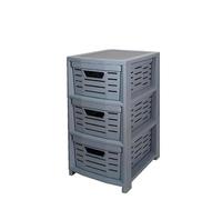 BELLI E FORTI Cassettiera Multiuso in Plastica Uniko 3 Cassetti Grigio 36,5 × 28,5 × 51,5 cm