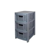 BELLI E FORTI Cassettiera Multiuso in Plastica Uniko 3 Cassetti Grigio 36,5 × 28,5 × 51,5 cm